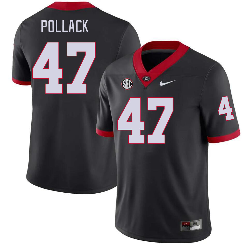 #47 David Pollack Georgia Bulldogs Jerseys Football Stitched-Black